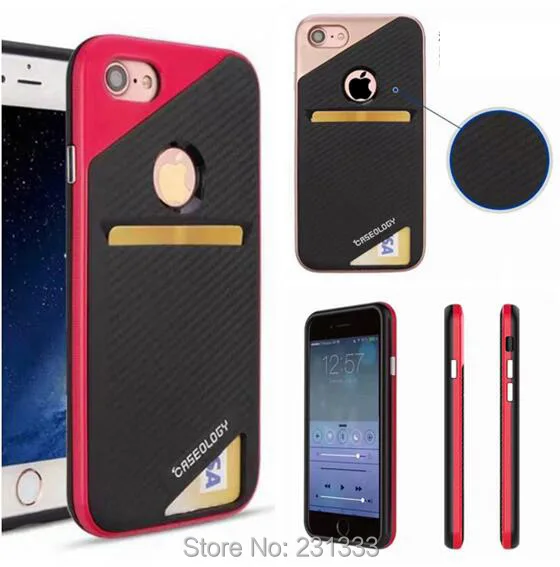 

Caseology For Iphone 7 Iphone7 6 6S Plus 5 5S SE Hybrid Card Slot Soft TPU PC Case Shockproof Slim Armor Skin Cover phone 100pcs