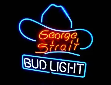 New George Strait Hat Bar Beer Neon Light Sign 19"x15" 