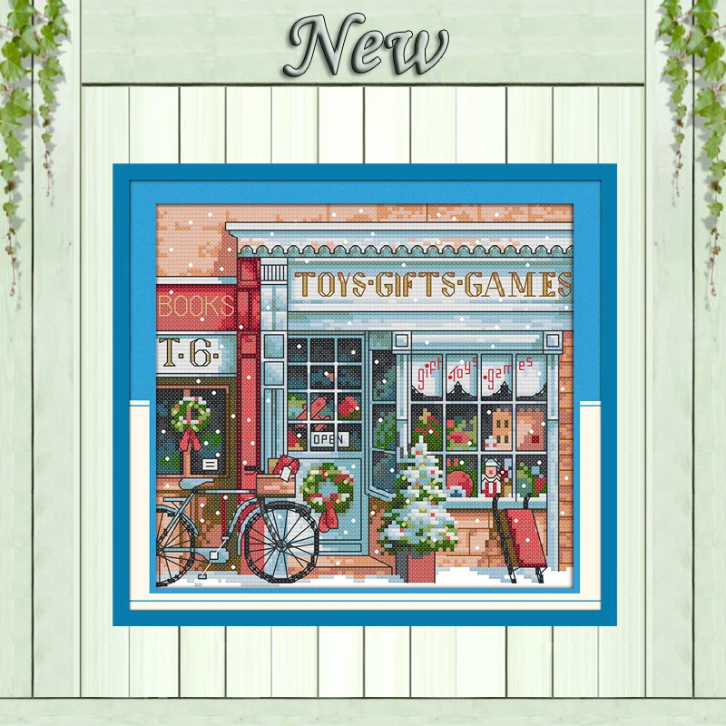 

Gift toy shop cartoon diy Paintings 11CT Counted printed on canvas DMC 14CT chinese Cross Stitch kits embroidery needlework Sets