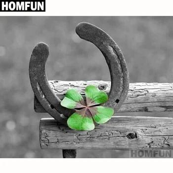 

HOMFUN Full Square/Round Drill 5D DIY Diamond Painting "Four Leaf Clover" Embroidery Cross Stitch 5D Home Decor Gift A01187