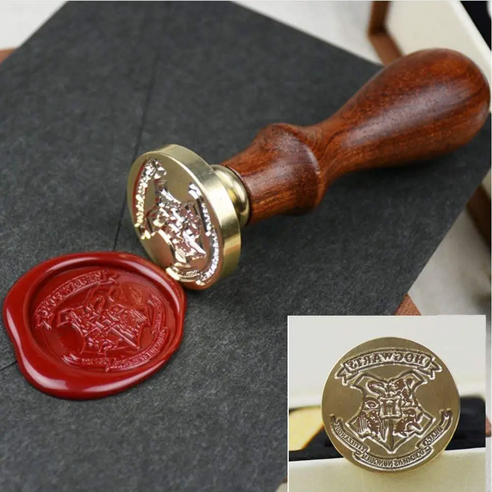 ON SALE Vintage Wax Sealing Stamp Sticks Melting Spoons Candles Set with Hogwart School Badge Wedding Invitations