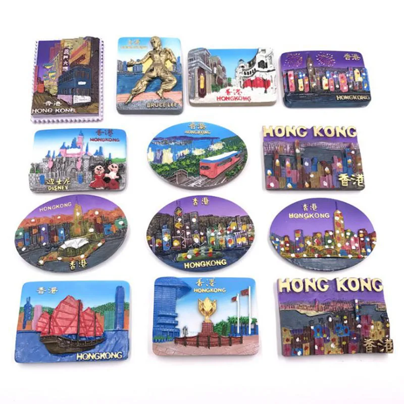 

1 Pc Noted Hong Kong Travel Resin Refrigerator Magnetic stickers Tourist Souvenir Fridge Magnet Gift For Kids Home Decoration