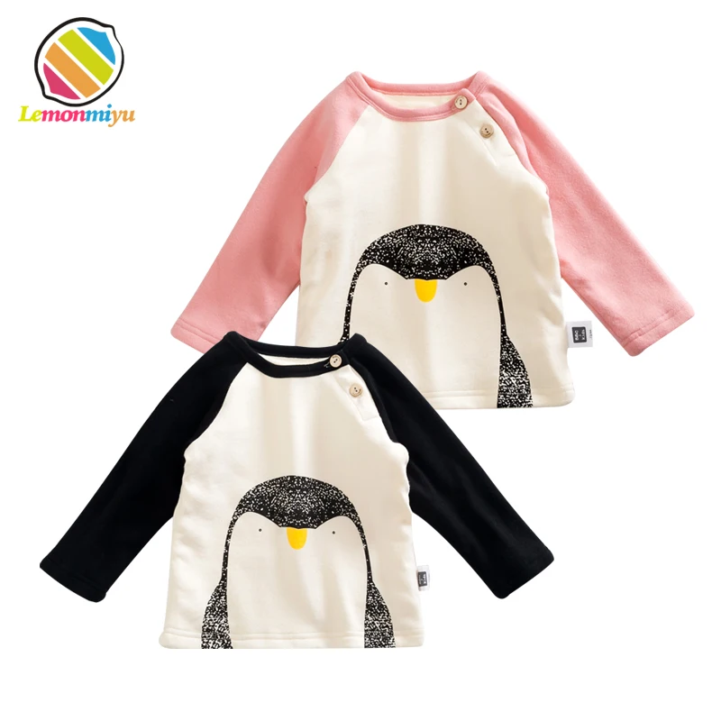 Lemonmiyu/Весенние футболки с героями мультфильмов для малышей хлопковые топы с длинными рукавами в стиле пэчворк для малышей, футболки с круглым вырезом и изображением животных детская одежда с пингвинами