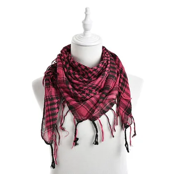 

5 Colors Hot Sale Unisex Women Men Checkered Arab Grid Neck Keffiyeh Palestine Scarf Wrap Women Accessories Wholesale