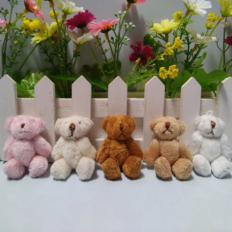 6 шт./1 шт. мини-соединение медведь мягкие плюшевые игрушки 6,5 см милые Белые коричневые медведи кулоны-куклы подарки День рождения Свадебная вечеринка Декор