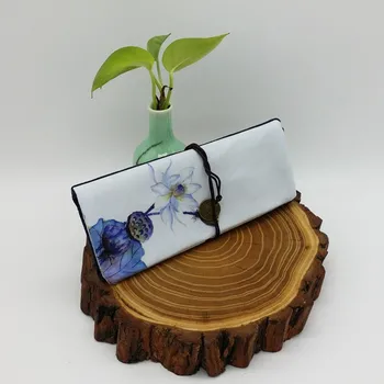 

Vintage Lotus Flower Linen Canvas Pencil Case Stationery Pen Bag School Office Supplies Papeleria Estuche Escolar Pencil Bag