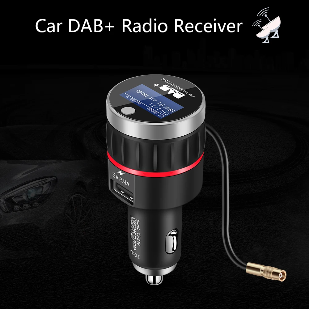 Автомобильное радио DAB+ fm-передатчик+ тюнер приемник с антенной DAB конвертер Plug-and-Play ручка с 5 В 2.4A USB часть для iPhone