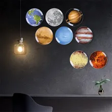 Nordic керамическая декоративная тарелка Творческий Вселенная планета украшения стены Круглый висит пластины земля луна