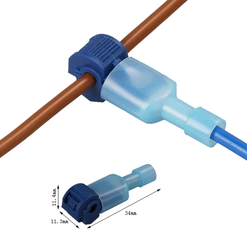 

20PCS/LOT Scotch Lock Electrical Cable Connectors Quick Splice Lock Wire Convenient Terminals Crimp Blue For 1.5-2.5mm Line