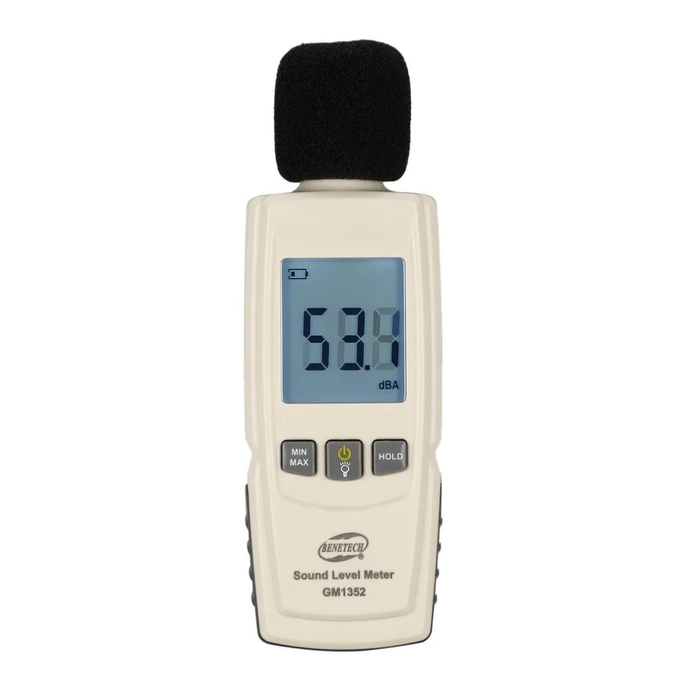 

GM1352 30-130dB Digital Sound Level Meter Noise Audio Volume Monitoring Test dB Decibels Detector with LCD Backlight