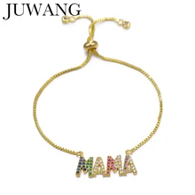 Мама письмо регулируемые браслеты с шармами мальчик девочка золотистый браслет для женщин мама Девочка День матери подарок Дружба Ювелирные изделия