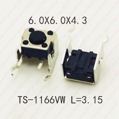 20 шт 6X6 H = 4,3/4,5/5/5,5/6,5/7 мм серии Кнопочный микропереключатель 90 градусов по горизонтали Тип моментальный тактовый переключатель с подставкой