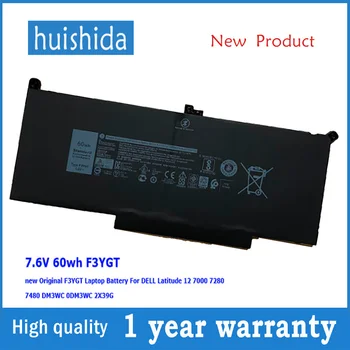 

7,6 V 60wh F3YGT New original Laptop battery for Dell Latitude 12 7000 7280 7480 2X39 X g DM3WC series