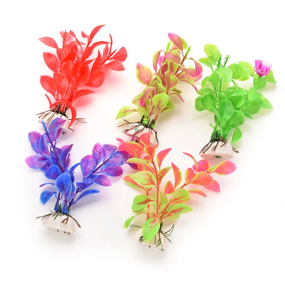 

10cm Natural Soft Eco-friendly Candy Color PVC Plastic Imitated Aquatic Plant Fish Tank Decoration Water Plant Aquarium Ornament