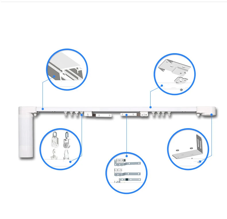 Eruiklink 3 м или меньше алюминия электрический кронштейн для занавесок трек моторизованные для потолочного монтажа окна Шторы направляющей для умного дома Системы