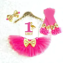 Пользовательское имя возраст Фламинго день рождения боди для новорожденного, для младенца торт Smash пачка Комбинезоны леггинсы комплекты одежды Детские вечерние душ сувениры
