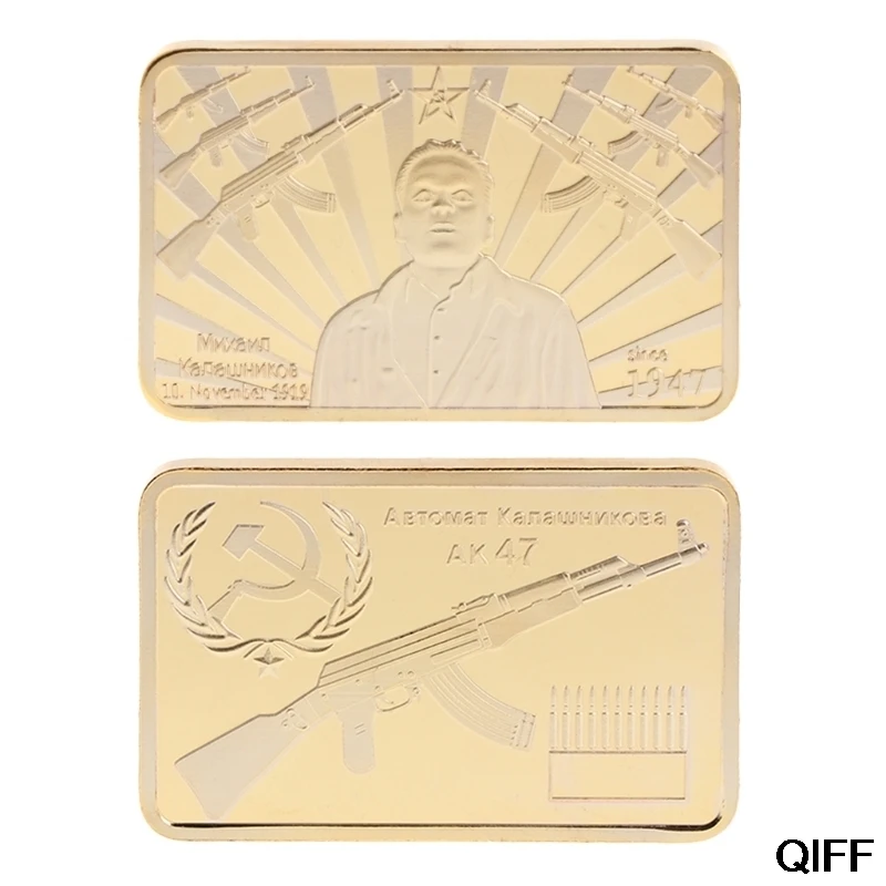 

Wholesale Commemorative Coin Tacticle AK 47 Golden Square Collection Arts Gifts Souvenir May06