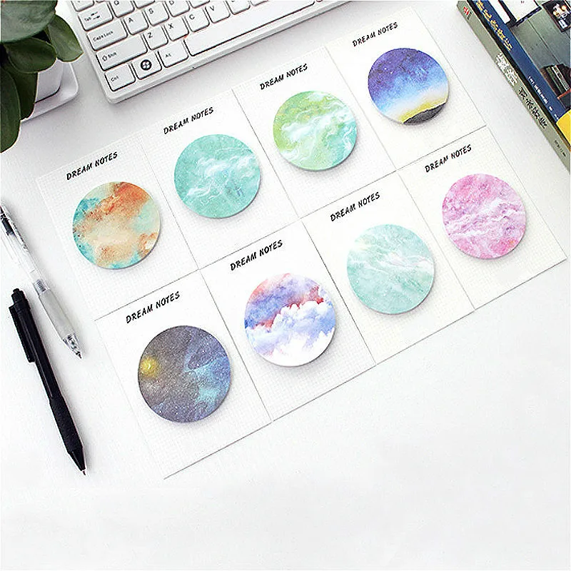 

1pc Mini Paper Sticky Notes Self Adhesive Memo Notes N Times Sticker Round Writing Pads School Office Stationery