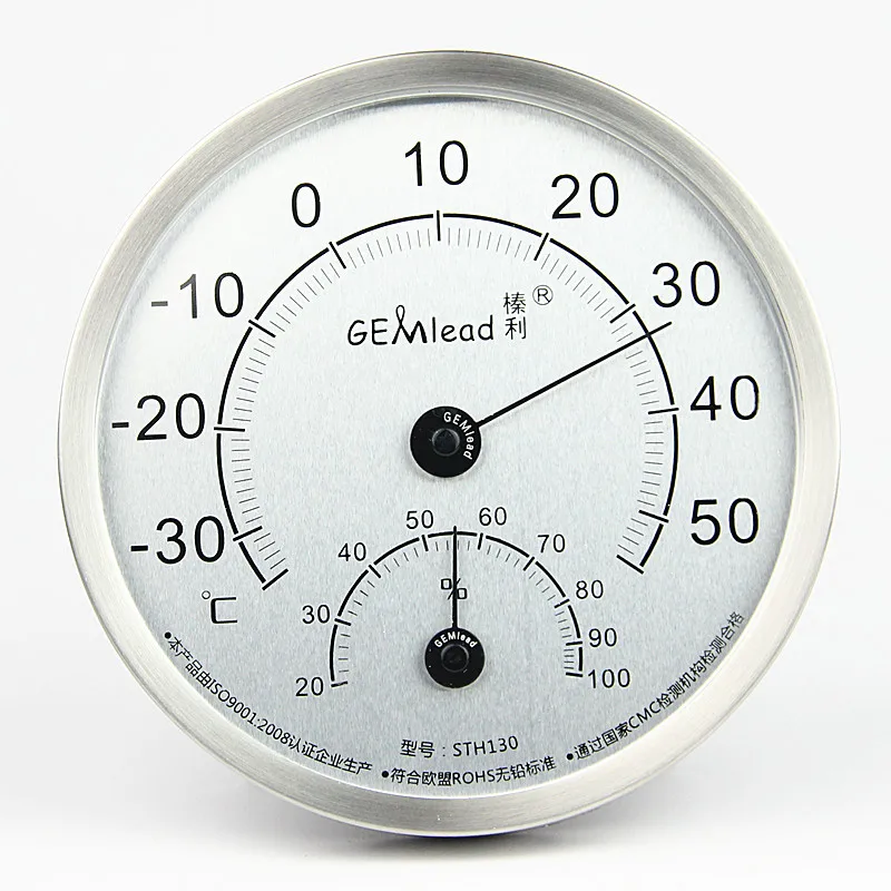 Gemlead Free shipping stainless steel Thermometer Hygrometer Teste