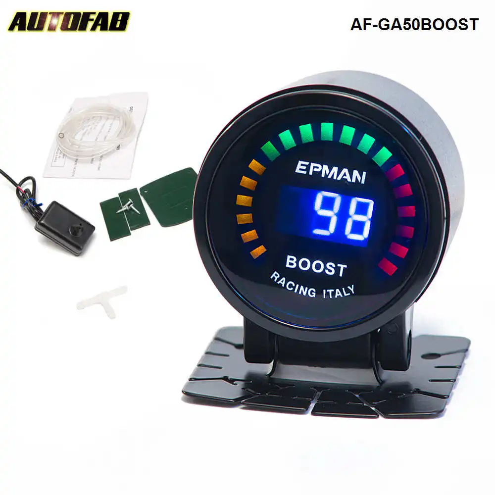 

New Epman Car Motor Auto 2"52mm Digital 20 LED PSI/BAR Turbo Boost Gauge Meter With Sensor For Honda civic AF-GA50BOOST