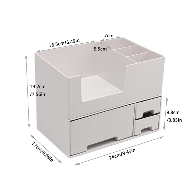 Съемный двухслойный пластиковый ящик для хранения, настольный органайзер для косметики, 3 ящика, ювелирный держатель для помады, контейнер