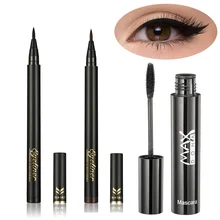 Жидкая подводка для глаз набор ручек с тушь для ресниц черный коричневый длительный Быстросохнущий Водонепроницаемый Подводка для глаз