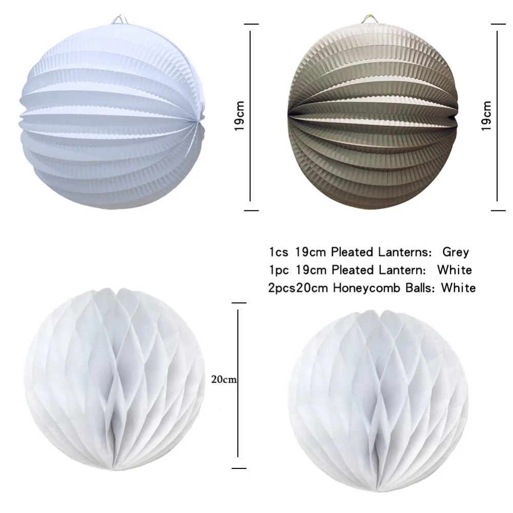 

New 6pcs Party Decoration 19cm/32cm Pleated Paper Lanterns,Honeycomb Balls Wedding Baby Shower Festival Supplies Hanging Balls