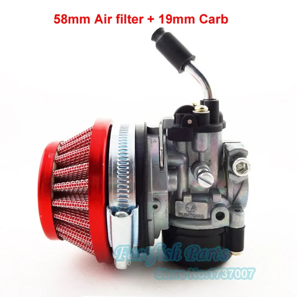 Racing 19mm Carb Carburetor Carby &amp 58mm Air Filter For 49cc 50cc 60cc 66cc 80cc Motorized Bike 2 stroke Motorcycle Parts | Автомобили