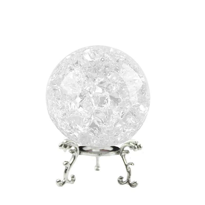 Crystal Glass Ice Crack Ball Home Water Fountains Bonsai Glass Marbles Sphere Feng Shui Home Terrarium