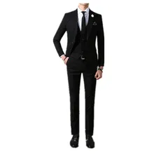 Elegant Male custom wedding suits Tuxedo single-breasted groom suit wedding suits Men’s dance party dress (jacket+pants+vest)