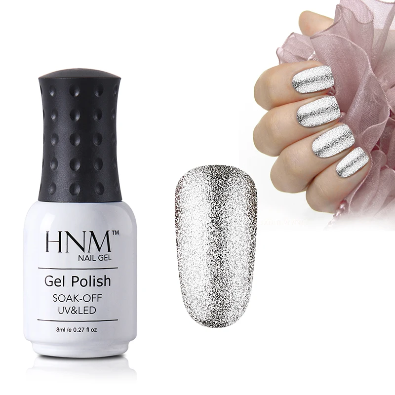 HNM 8ml Bling Platinum Nail Polish UV LED Vernis a Ongle Hybrid Gelpolish Varnish Nail Glue Stamping Paint Nail Art