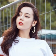 

MTCHONG New Hoop Earrings For Women Ethnic Vintage Gold Color Pearls Multicolor Bead Boho Earrings Statement Jewelry 931