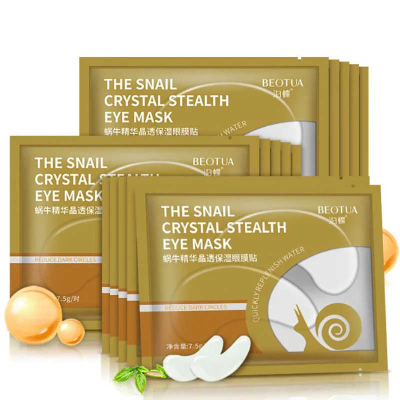 

10pcs=5packs Snail Crystal Collagen Eye Mask Eye Patches Eye Mask For Face Care Dark Circles Remove Gel Mask for Eyes Ageless