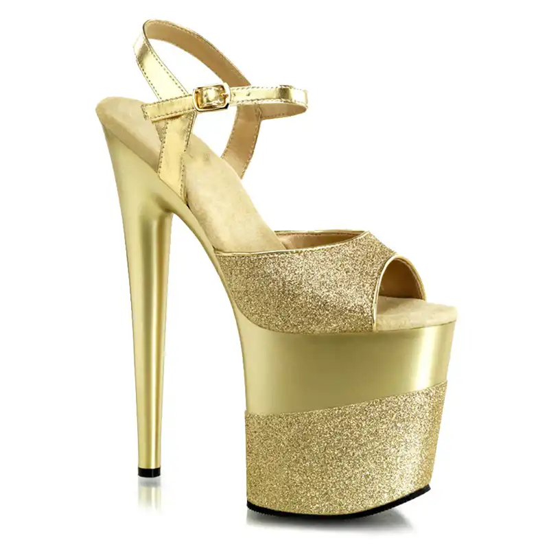 gold stripper heels