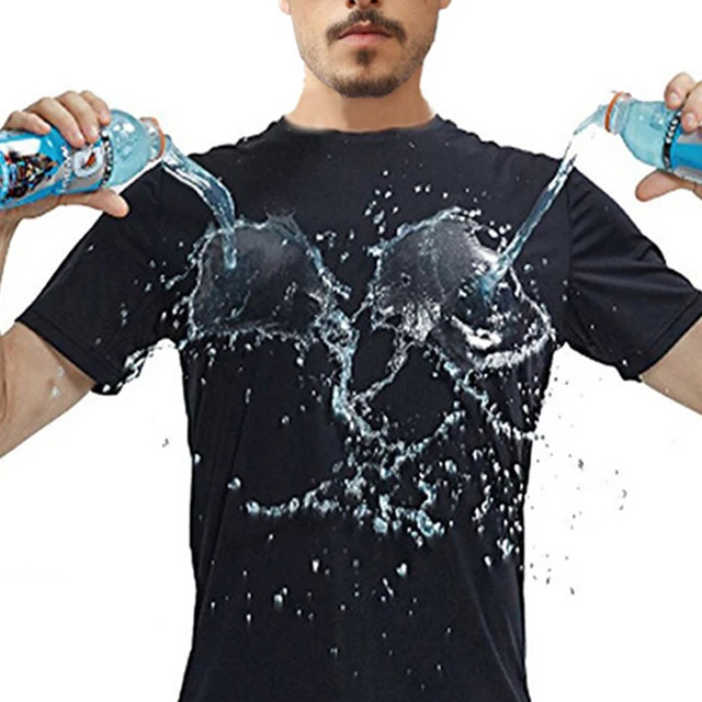 High Quality Quickly Dry Shirt Men Summer Hydrophobic Waterproof t shirt Black Breathable shirts