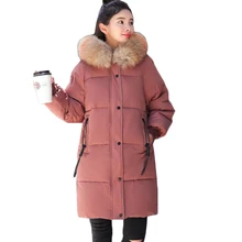 Новая модная женская зимняя куртка, высококачественное Женское пальто, длинная парка с капюшоном, хлопковая куртка, теплая верхняя одежда, женские парки Z68