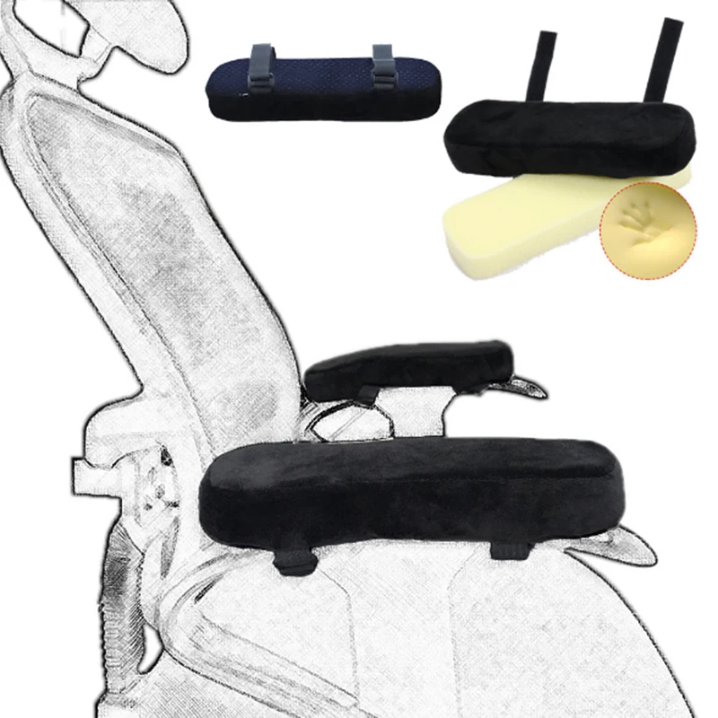 

2pcs Chair Armrest Pads Ultra-Soft Memory Foam Anti-Skid Cloth Elbow Pillow Fit For Home or Office Chair For Elbow Relief