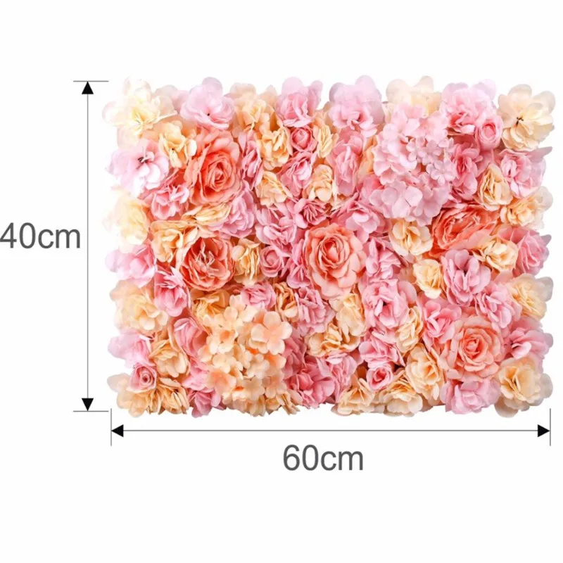 

40x60 cm Silk Rose Flower Wall Wedding Decoration Background Champagne Artificial Flower Flower Wall Romantic Wedding Decor