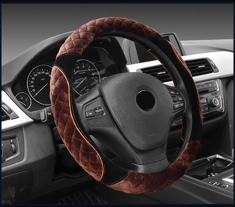 Мягкие теплые плюшевые покрывала покрытие рулевого колеса автомобиля Стайлинг авто украшение зима для VW golf 4 5 6 hyundai BMW Honda RAV-4