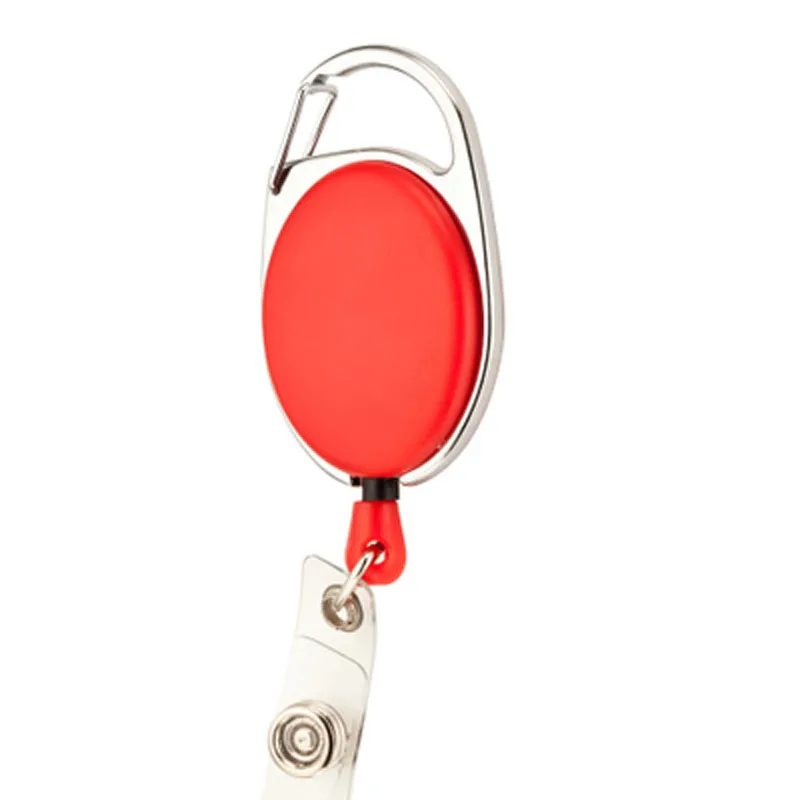 Нержавеющая сталь цинковый сплав ABS пластик выдвижной тяга Брелок ID карты ремешок Имя тег значок держатель катушки откатные зажимы для ремня - Цвет: Красный