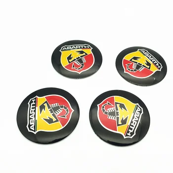 

4pcs 56.5mm For abarth logo aluminum car emblem Wheel Center Hub sticker Rim badge For fiat punto abarth 500 stilo Car styling