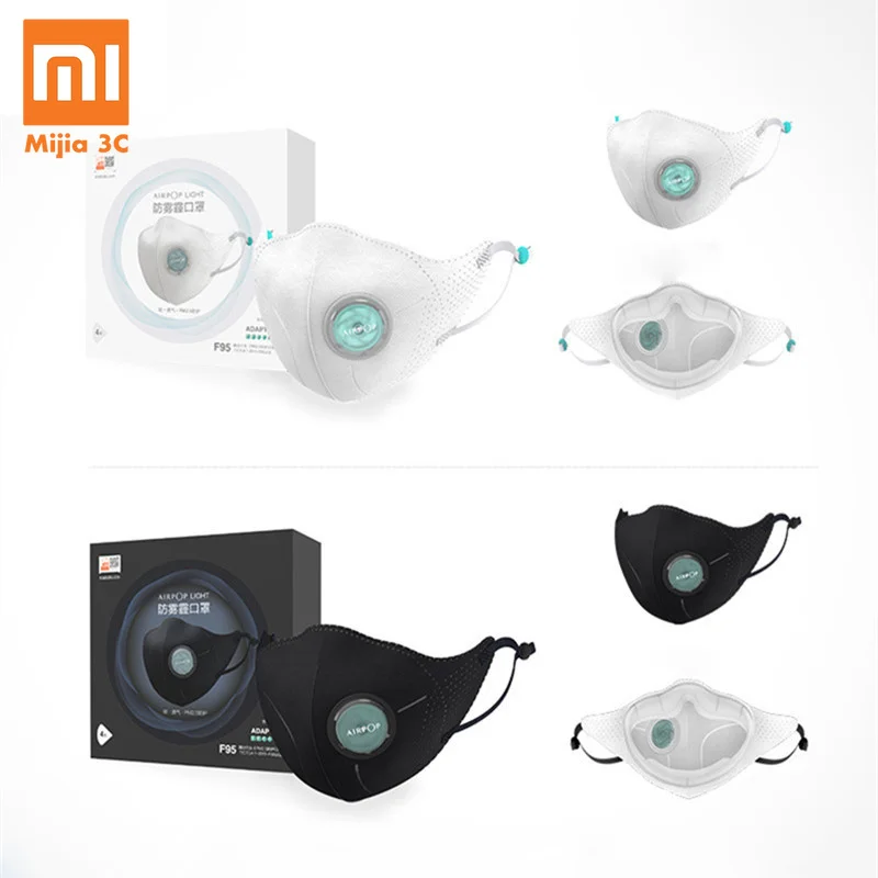 

4Pcs Xiaomi AirPOP Filter Mask 98.2% PM 2.5 with Ventilating Valve Long-lasting Anti-haze Comfortable Face Mask for Man Women