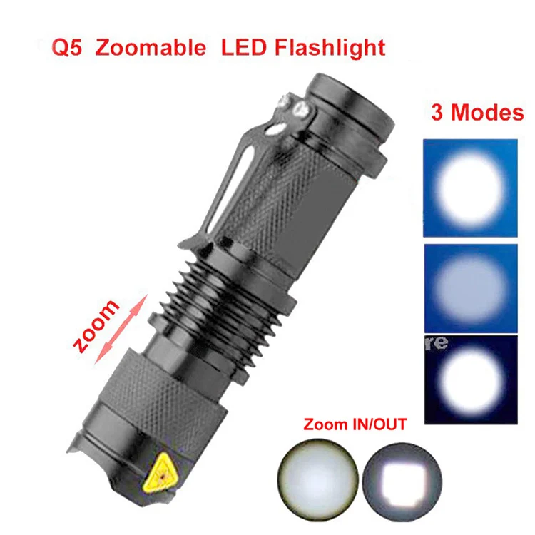 Мини-фонарик Q5 УФ 395nm светодиодный вспышка для зумирования Ультрафиолетовый AA 14500 факел регулируемый фокус масштабируемый лампа с регулируемой яркостью света - Испускаемый цвет: White 3 mode