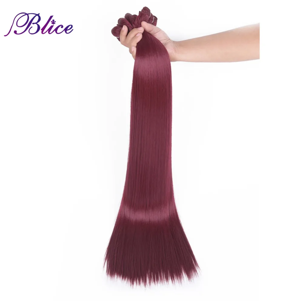 

Blice Synthetic Hair Extensions 5 Pieces/Lot 26 Inch #BUG Yaki Straight Hair Weaving Long Length 100g/Piece All Colors Available