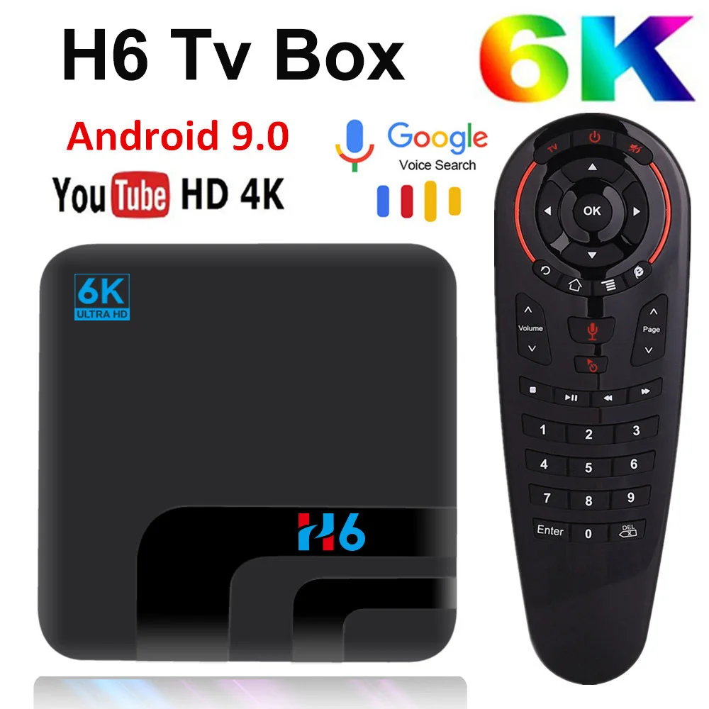 

Android 9.0 Smart TV BOX H6 Max 4G DDR3 32G EMMC ROM Set Top Box 6K 3D H.265 Wifi Media Player Google Voice Remote TV Receiver