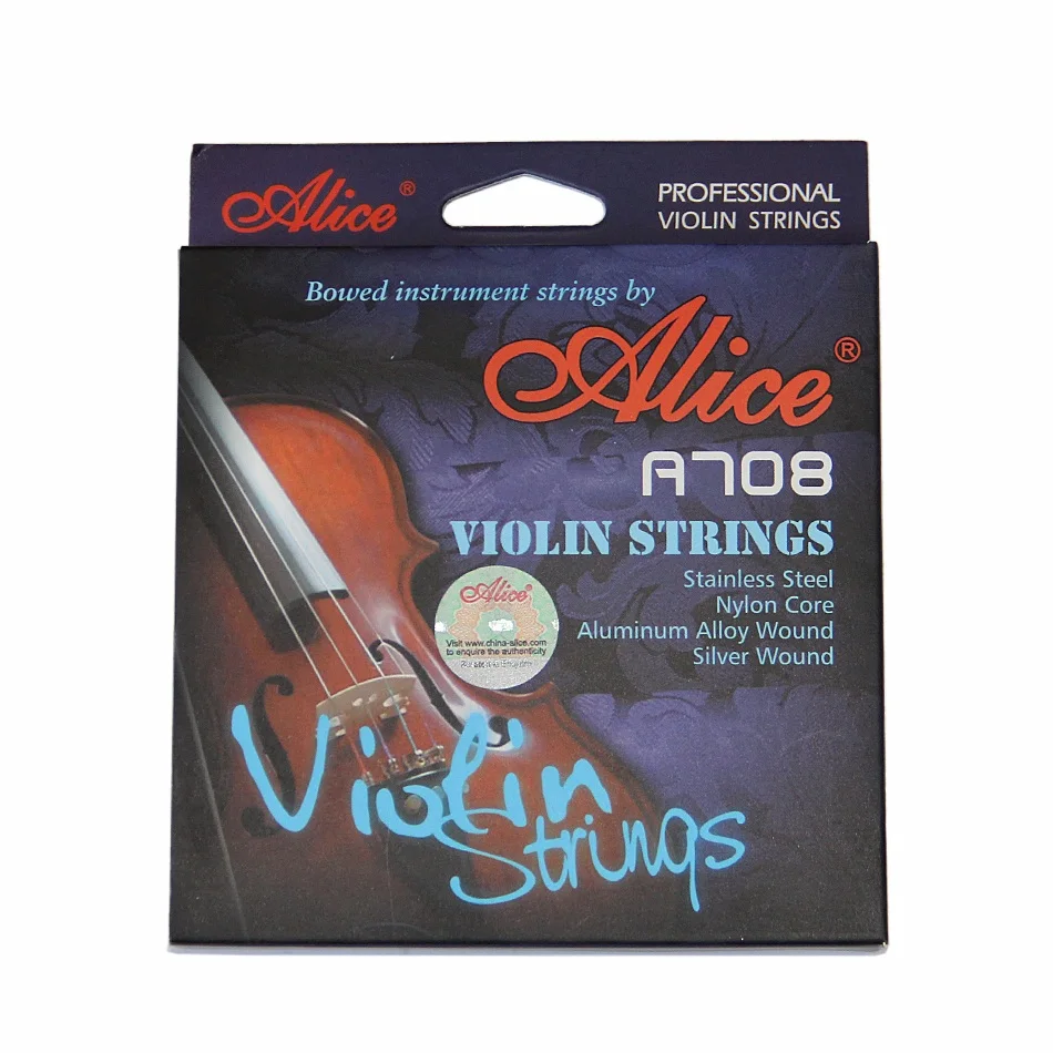 Alice A708 brand premium violin strings 4 string nylon core wrapped in