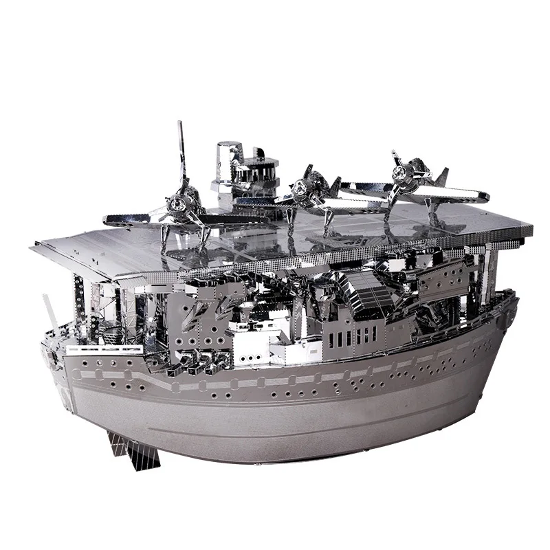 

MU 3D Metal Puzzle Aircraft Carriers AKAGI model YM-N018 educational DIY 3D Laser Cut Assemble Jigsaw Toys for kids gift