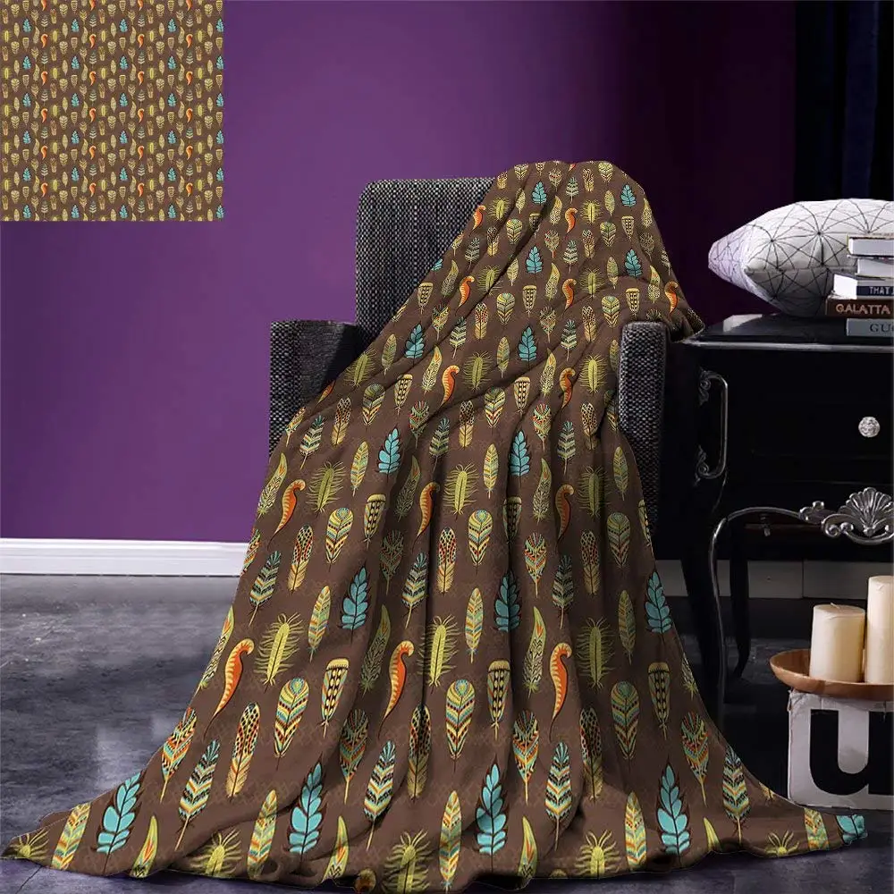 Buy Feather Throw Blanket Funky African Aztec Culture