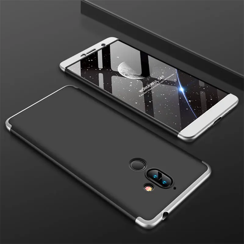 For Nokia 7Plus 7 Plus Case 360 Degree Protected Full Body Phone Case for Nokia 7 Plus Shockproof Cover + Glass Screen Protector