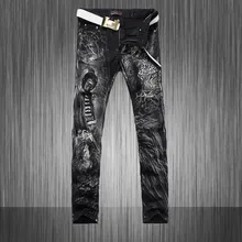 Hot New Autumn Summer 2015 Men Painted jeans Men Camouflage Pants Slim trousers Free shipping